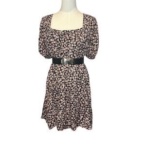 Vici Women's S Black Floral Backless Short Dress Party Chic